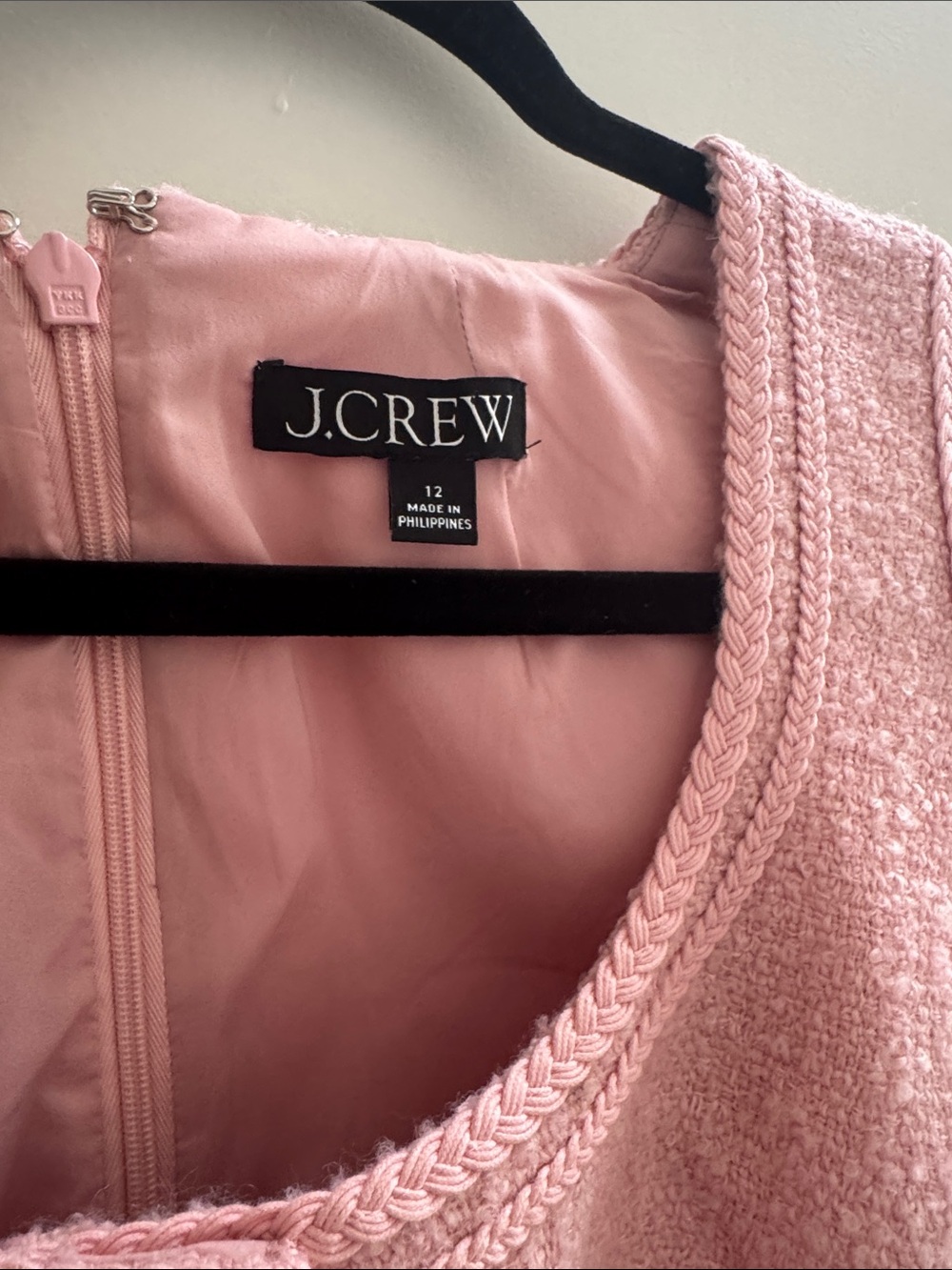J.Crew Sophia sleeveless dress in spring blush pink Tweed Dress Size 12 ASO - Picture 3 of 7